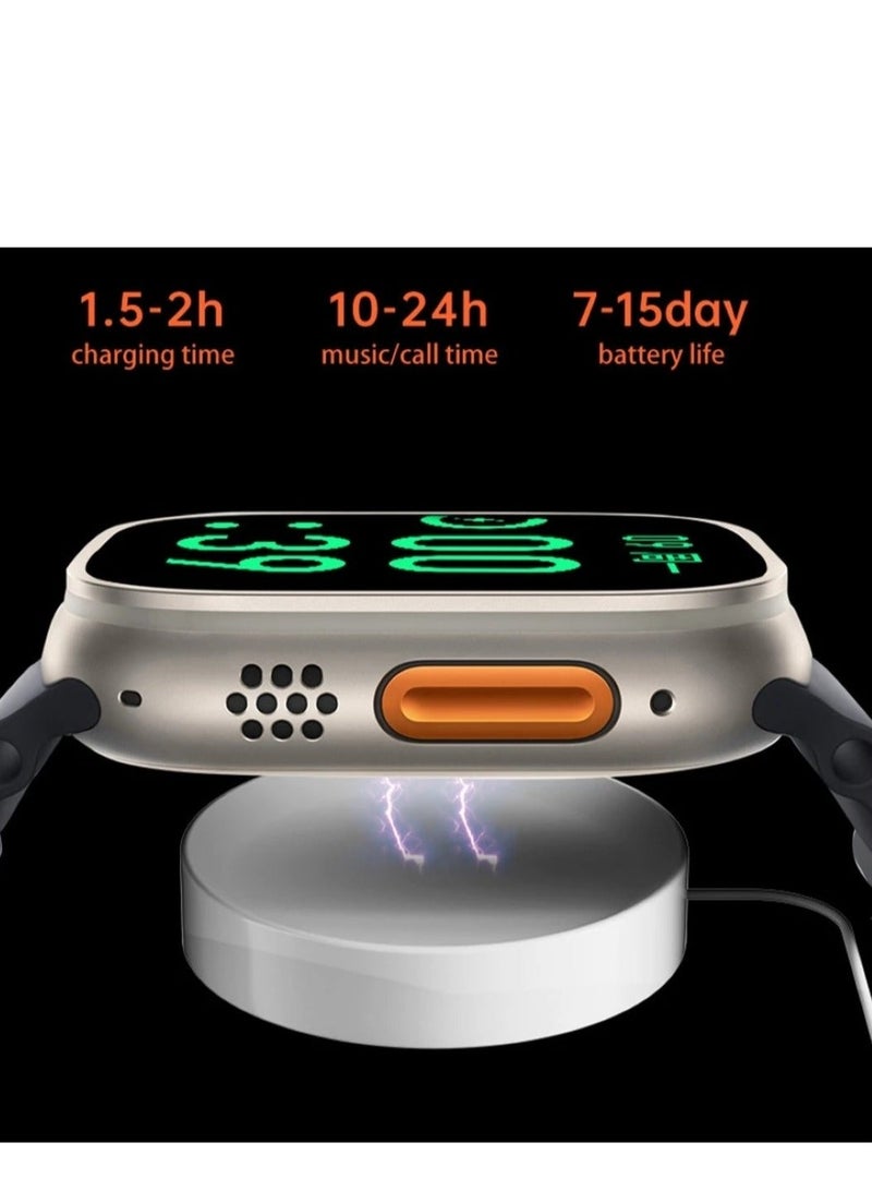 ساعة ذكية  ultra 2 لحساب السعرات الحرارية و استقبال الرسائل و المكالمات و تدعم اللغة العربية  تأتي  اساور مقاس 49 مم- متعدد الالوان - Image 3